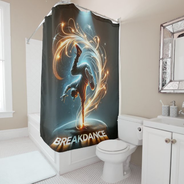 Rideaux De Douche "Spotlight Groove" - ​ ​ dansant sous les projecte (En situation)