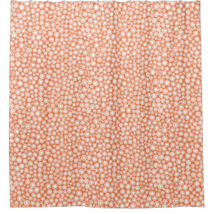 Rideaux De Douche Spots 071215 - Blanc sur orange 17a45
