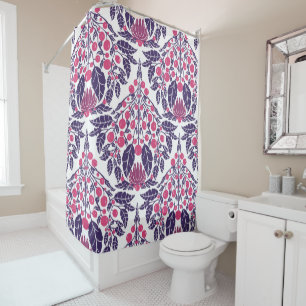 Rideaux De Douche St Jacques Vintage rose et violet Art nouveau