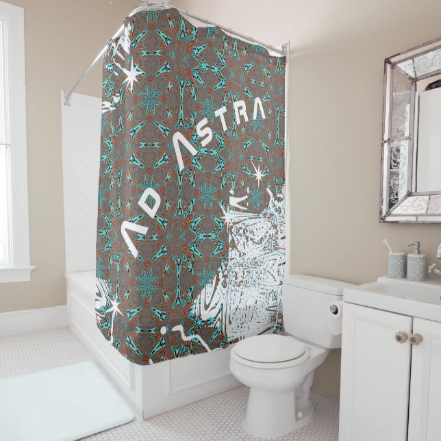 Rideaux De Douche Star de l'avenir fractale - Ad Astra (En situation)