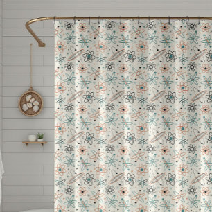 Rideaux De Douche Starburst Retro de l'espace atomique Motif du mili