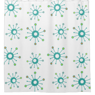 Rideaux De Douche Starbursts Coloré Turquoise