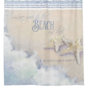 Rideaux De Douche Starfish Nom de famille Beach Ocean Waves Sand Sho