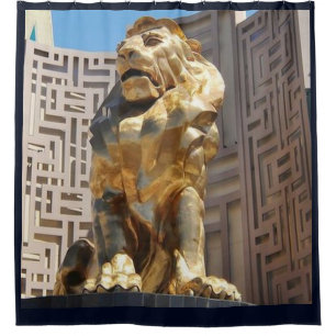 RIDEAUX DE DOUCHE STATUE DE LION D'OR LAS VEGAS