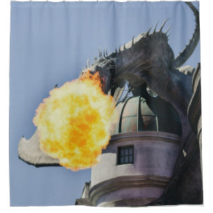 Rideaux De Douche Statue du dragon de la respiration du feu