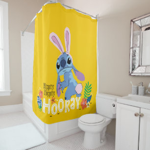 Rideaux De Douche Stitch de Pâques  Hippie Hoppity Hooray