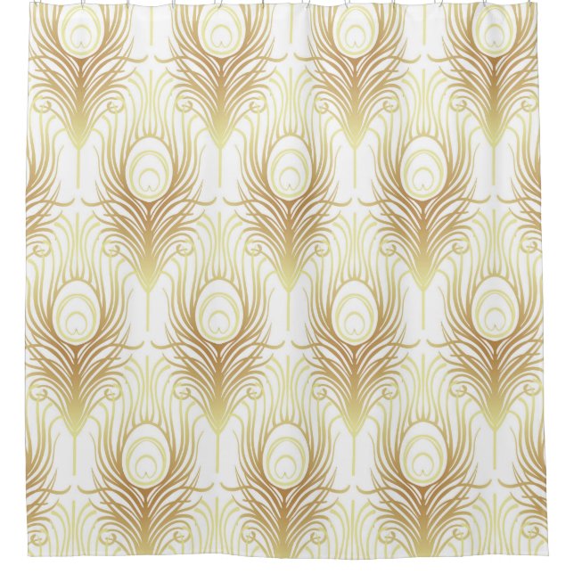 Rideaux De Douche Style Art déco motif géométrique transparent en no (Devant)