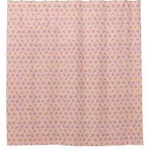 Rideaux De Douche Style chic pêche bleu ditsy motif floral