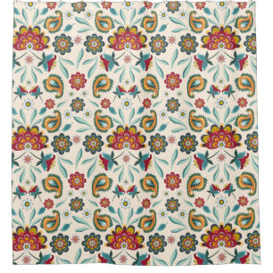 Rideaux De Douche Style floral d'Indonésien de Boho de batik
