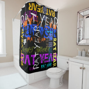 Rideaux De Douche Style Graffiti répétitif Rat Metal Année 2020 SC
