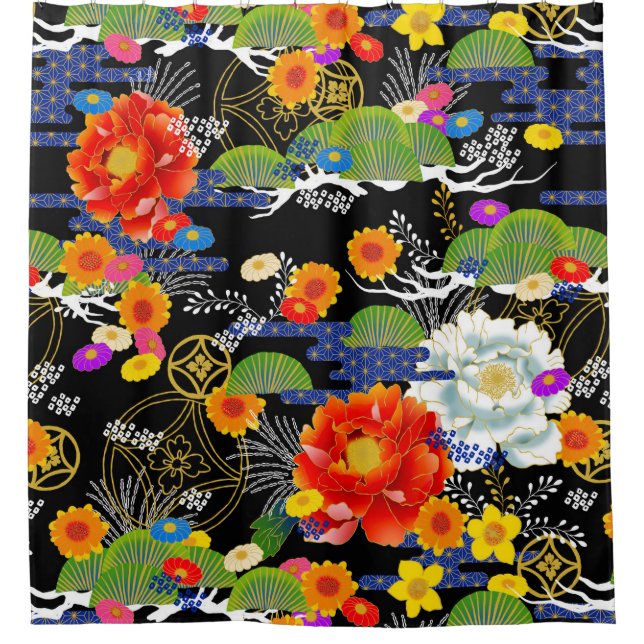 Rideaux De Douche Style japonais yuzen (Devant)