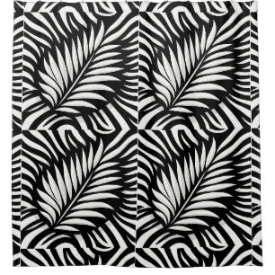 Rideaux De Douche Style Leaf Zebra Stripes