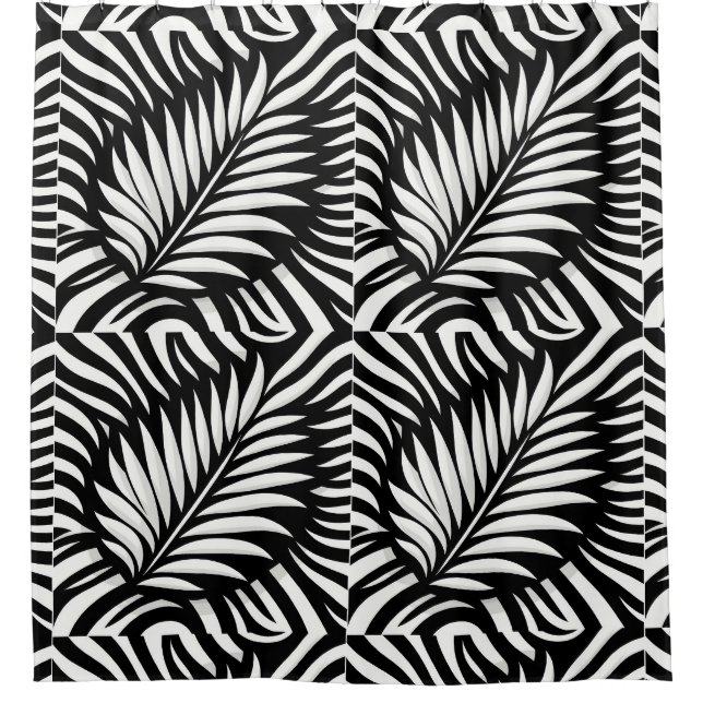 Rideaux De Douche Style Leaf Zebra Stripes (Devant)