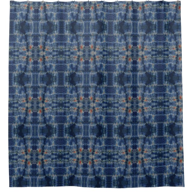 Rideaux De Douche Style Motif de teinture bleu foncé Sky Tie (Devant)