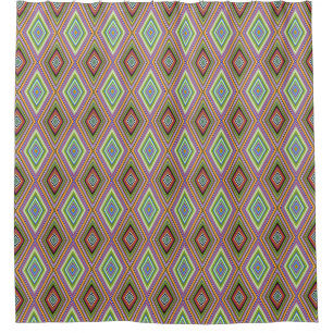 Rideaux De Douche Style unique Multi Color Diamond Motif