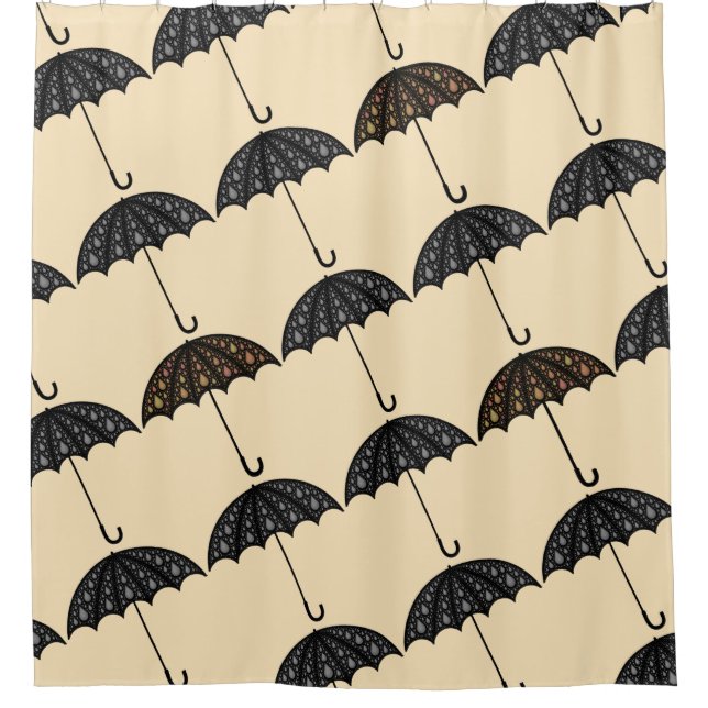Rideaux De Douche Stylistique gris d'or de parapluie (Devant)