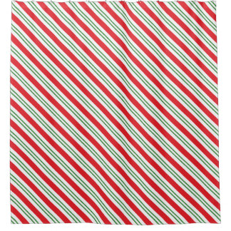 Rideaux De Douche Sucre de canne de menthe poivrée Motif (rouge/vert