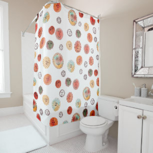 Rideaux De Douche Suns souriant Aquarelle Whimsical Weird Motif