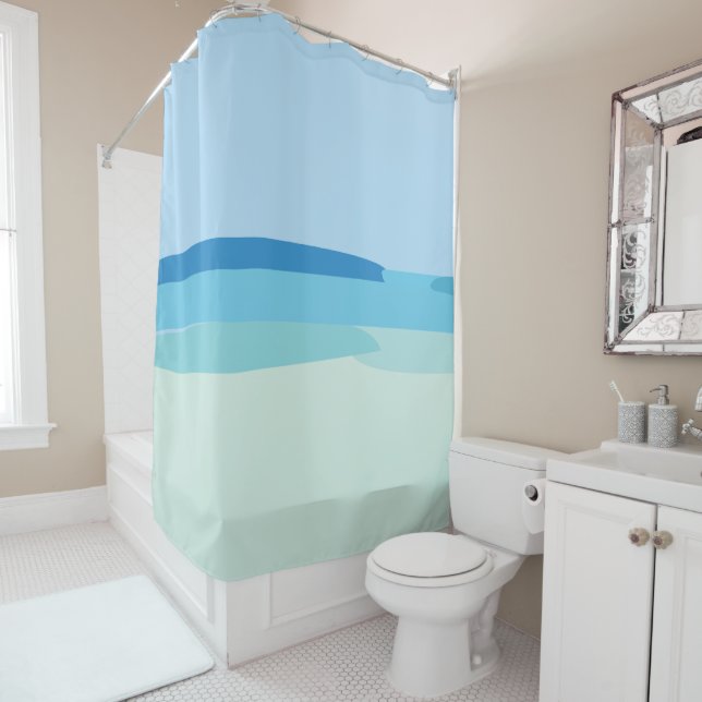 Rideaux De Douche Sunshine Summer Beach House (En situation)
