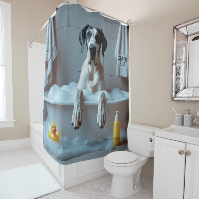 Rideaux De Douche Super Dane Sloppy Sleepy mignonne drôle (En situation)