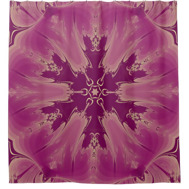 Rideaux De Douche Superbes teintes violettes de fleurs exotiques (Devant)