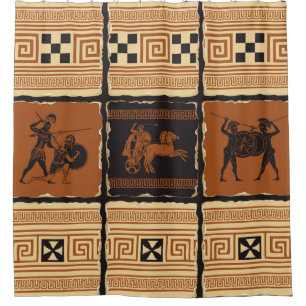 Rideaux De Douche sur le thème de la Grèce antique sous forme d'ense