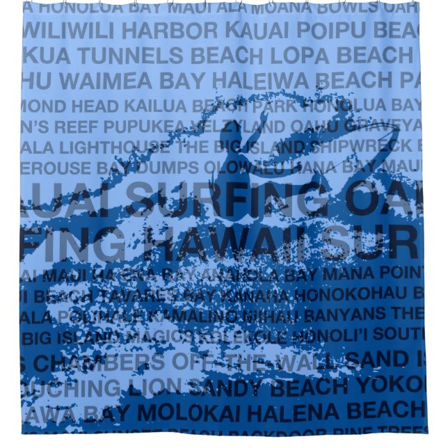 Rideaux De Douche Surf Hawaii Cutback Hawaii Surfer Hawaiien (Devant)
