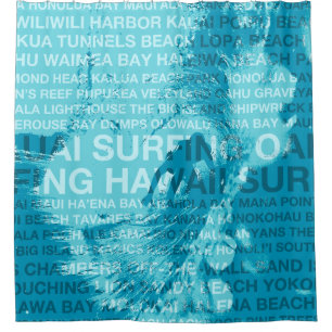 Rideaux De Douche Surf Hawaii Green Room Hawaiian Surfer