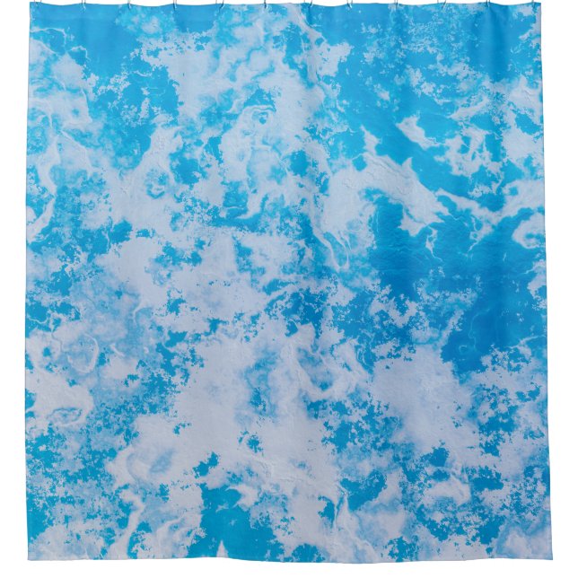 Rideaux De Douche Surface de la planète de glace bleue et blanche (Devant)