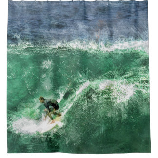 Rideaux De Douche Surfer une grande vague