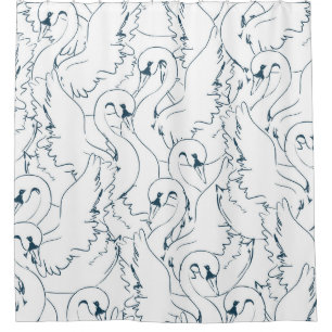 Rideaux De Douche Swan Motif Seamlessswan, motif, abstrait, dos