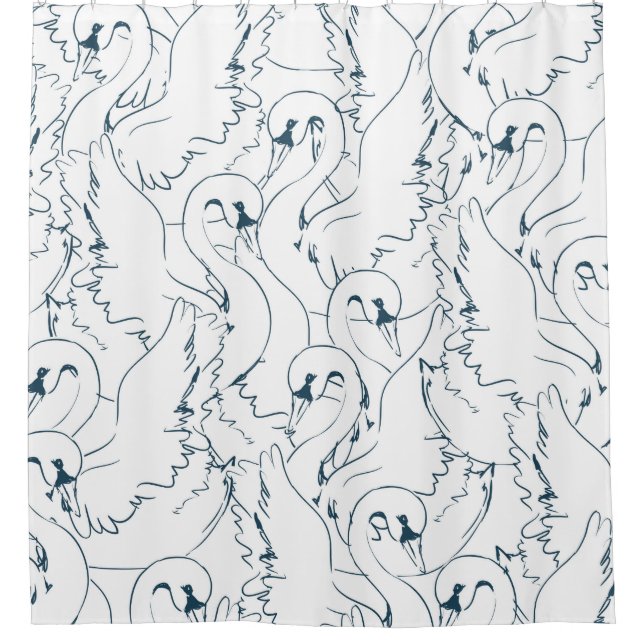 Rideaux De Douche Swan Motif Seamlessswan, motif, abstrait, dos (Devant)