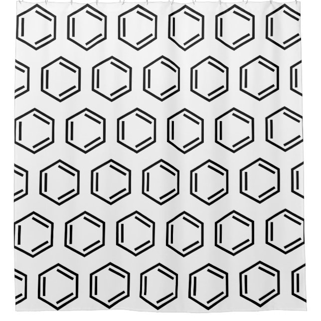 RIDEAUX DE DOUCHE SYMBOLE D'ANNEAU BENZENE (Devant)