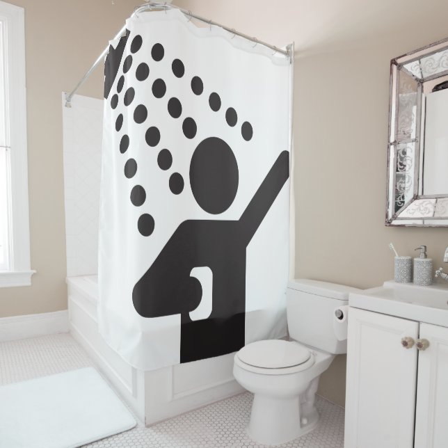 Rideaux De Douche Symbole de douche drôle homme (En situation)