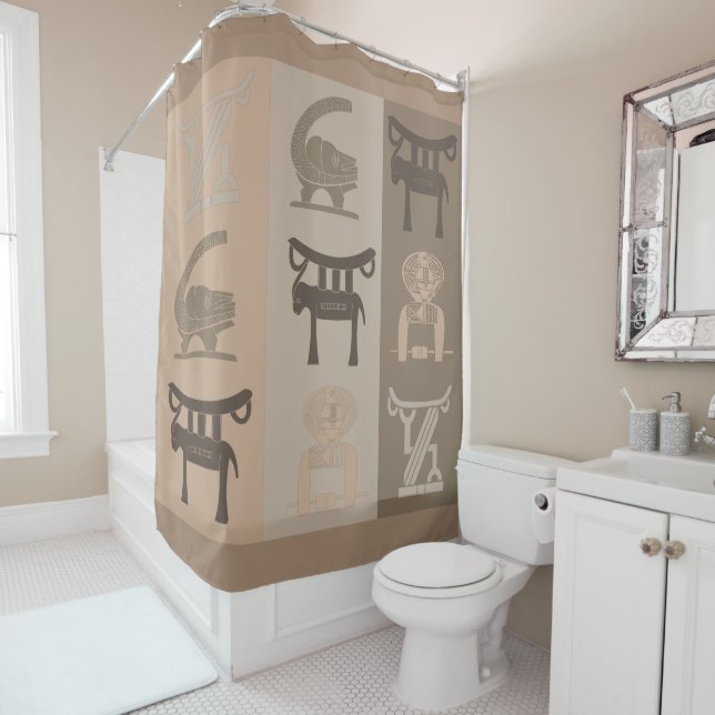 Rideaux De Douche symbole de la tribu africaine (En situation)