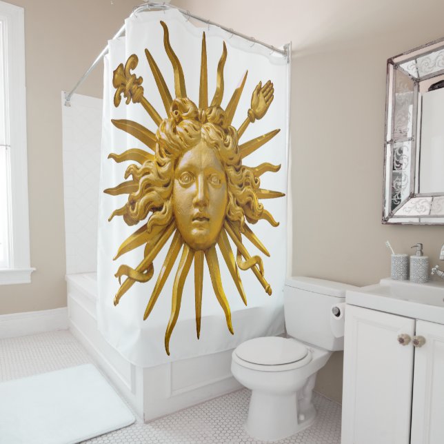 Rideaux De Douche Symbole de Louis XIV le Roi Soleil (En situation)