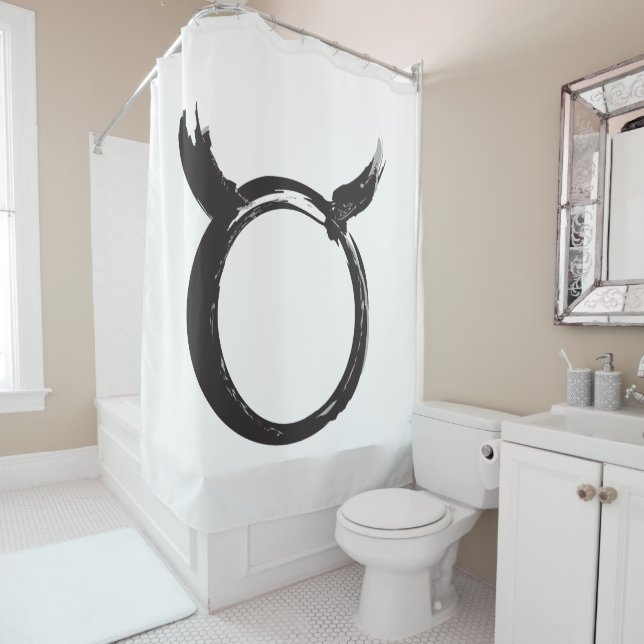 Rideaux De Douche Symbole Taurus Bull Zodiac Astrologie moderne mini (En situation)