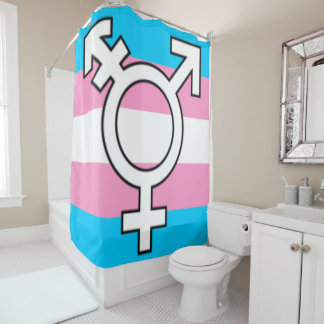 Rideaux De Douche Symbole trans et drapeau
