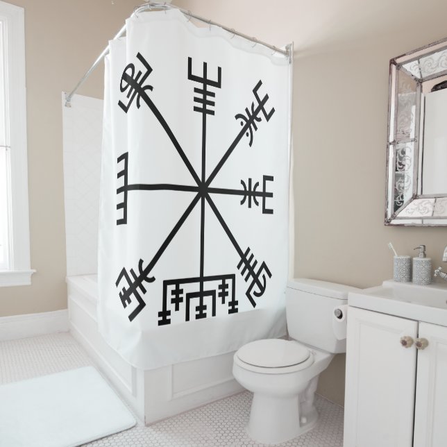 RIDEAUX DE DOUCHE SYMBOLE VIKING DE VÉVISE (En situation)