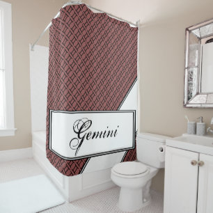 Rideaux De Douche Symbole Zodiaque Gemini Standard par Kenneth Yonci