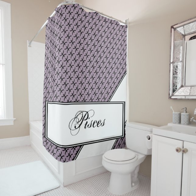 Rideaux De Douche Symbole zodiaque Pisces Standard par Kenneth Yonci (En situation)