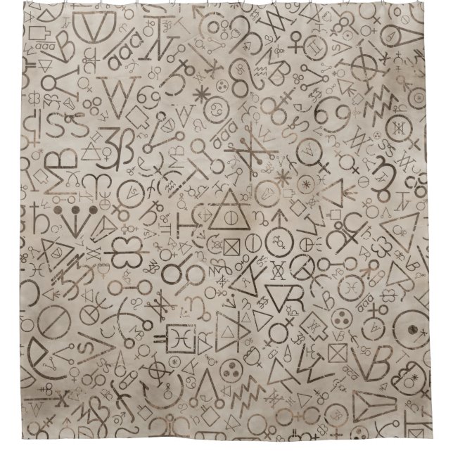 Rideaux De Douche Symboles d'alchimie - motif astrologique #1 de (Devant)