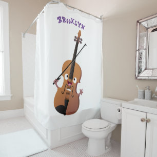 Rideaux De Douche Sympa drôle violon personnage de dessin animé