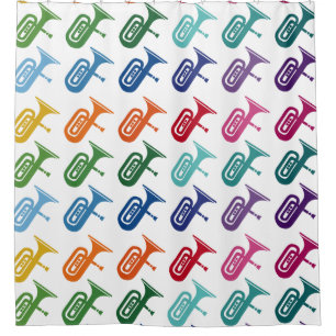 Rideaux De Douche T-shirt Tuba Colorful