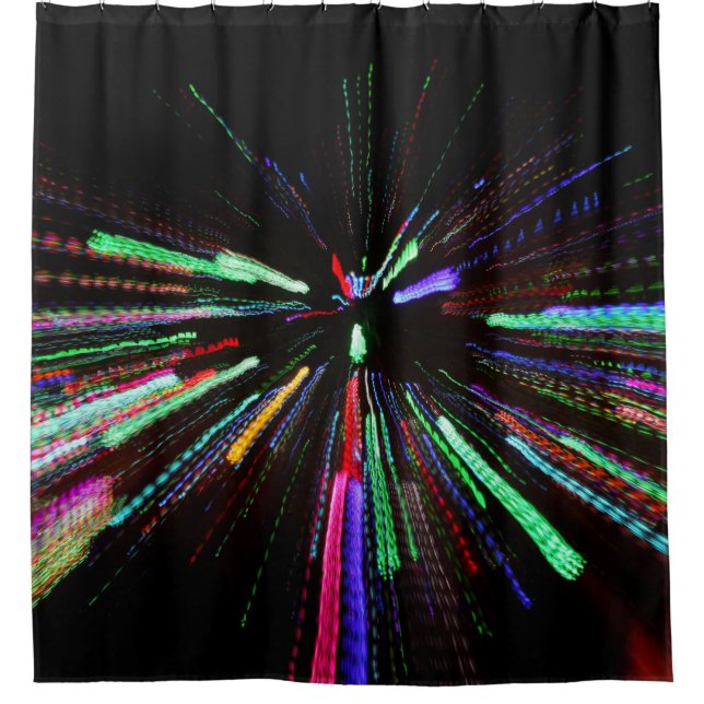 Rideaux De Douche Tableau abstrait rouge, vert et bleu (Devant)