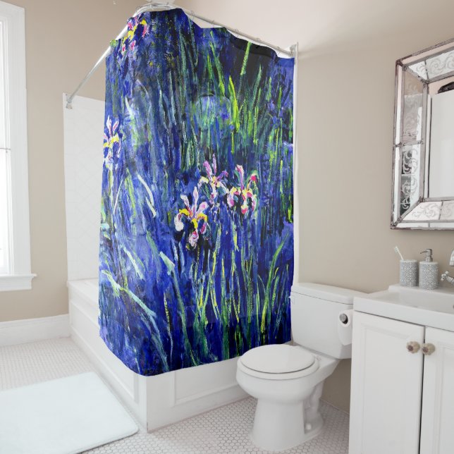 Rideaux De Douche Tableau de Claude Monet, Iris (En situation)