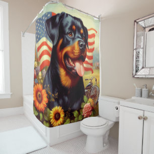 Rideaux De Douche Tableau vintage Rottweiler