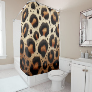 Rideaux De Douche Taches d'Impression Animale Fourrure Léopard Beige