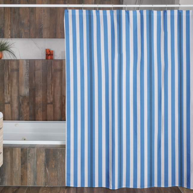 Rideaux De Douche Tailles simples Bleu et Blancs (Créateur téléchargé)