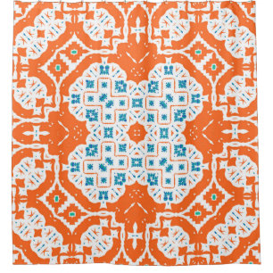 Rideaux De Douche Talavera Mexicaine : Céramique Antique sans Seamle